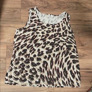 Chico's Black and Cream Animal Print Tank Top